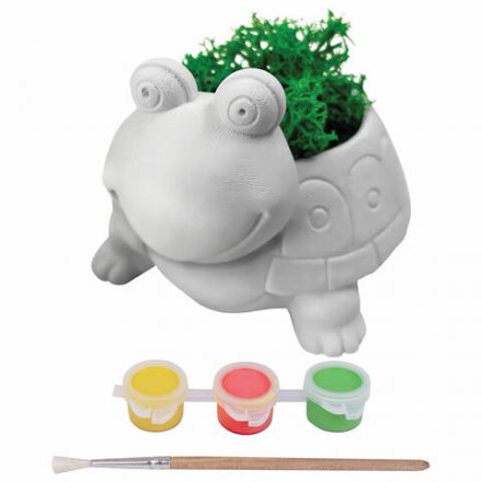 КАШПО ИЗ ГИПСА СО МХОМ, с красками и кистью для росписи, ассорти, BRAUBERG KIDS, 666012