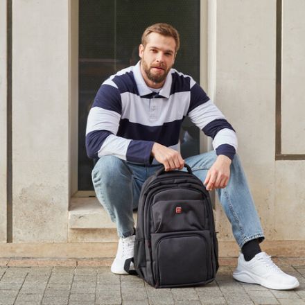 Рюкзак GERMANIUM UPGRADE универсальный, 2 отделения, отделение для ноутбука, USB-порт, UP-4, черный, 47х31х19 см, 271668