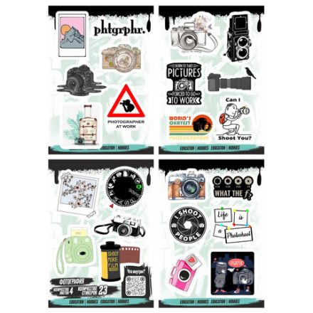 Наклейки виниловые, 21-26 шт., 4 листа, А6, "ИСКУССТВО", АССОРТИ, NALEPKING