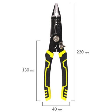 Плоскогубцы многофункциональные 14 в 1, 220 мм, CR-V – хромванадиевая сталь, ГРАНДМАСТЕР, PL-220, 671257
