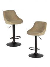 Набор 2 шт Стул барный DOBRIN LOGAN BLACK, мокко велюр (MJ9-9)