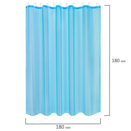 Шторка для ванной ПОЛИЭСТЕР, 180х180 см, кольца в комплекте, ГОЛУБОЙ БРИЛЛИАНТ, PRIMILA (ПРИМИЛА), 700090 Шторка для ванной ПОЛИЭСТЕР, 180х180 см, кольца в комплекте, ГОЛУБОЙ БРИЛЛИАНТ, PRIMILA (ПРИМИЛА), 700090