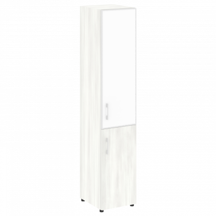 Yalta Шкаф узкий LT.SU-1.2 R (R) white Снежная патина/Стекло white 400*450*1987