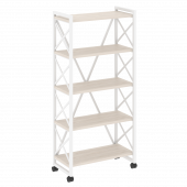 Loft Стеллаж на колесных опорах-5 полок VR.L-MST.K-5.8 Денвер светлый/Белый металл 800*400*1704