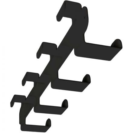 Вешалка настенная РЭ_ H1141В навесная,прямой гиб, 4 крючка, черный (611044)