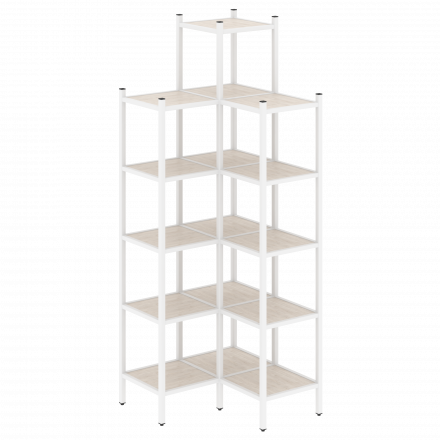 Loft Угловой внутренний стеллаж наборный VR.L-46 Денвер светлый/Белый металл 862*862*2280