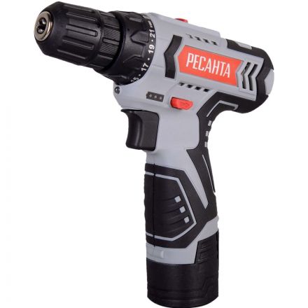Дрель-шуруповерт аккумуляторная РЕСАНТА 12В, ДА-12-2ЛК  (75/14/2)