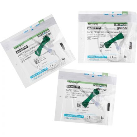 Игла-бабочка 21G 19см зел. VACUETTE Safety 450091V1 90шт/уп