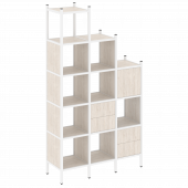 Loft Прямой стеллаж наборный VR.L-21 Денвер светлый/Белый металл 1278*446*2280