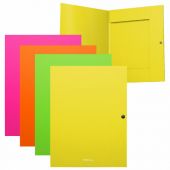 Папка на кнопке пластиковая ERICH KRAUSE "Neon", с 3 клапанами, до 130 листов, ассорти, 600 мкм, 50411 Папка на кнопке пластиковая ERICH KRAUSE "Neon", с 3 клапанами, до 130 листов, ассорти, 600 мкм, 50411