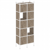 Loft Прямой стеллаж наборный VR.L-05 Тиквуд тёмный/Белый металл 862*446*1869 Loft Прямой стеллаж наборный VR.L-05 Тиквуд тёмный/Белый металл 862*446*1869