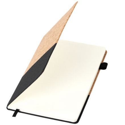 Блокнот в наборе с ручкой А5, 145х213 мм, BRAUBERG "Cork", под кожу, ЭКО обложка, 80 листов, черный, 116865