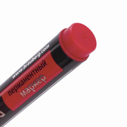 Маркер перманентный BRAUBERG "Contract", КРАСНЫЙ, круглый наконечник, 3 мм, 150467