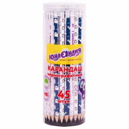 Карандаш чернографитный ЮНЛАНДИЯ "В АРКТИКЕ", 1 шт., HB, корпус ассорти, 181776