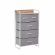 Комод Leset Ноа 5 ящ., Каркас Белый, Светло-серый, Белый, Светло-серый, Лён искусственный