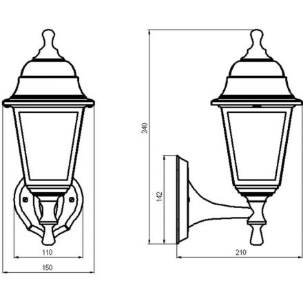 Светильник уличный НБУ 04-60-001 У1 Леда, бронза/стекло, 60Вт, IP44