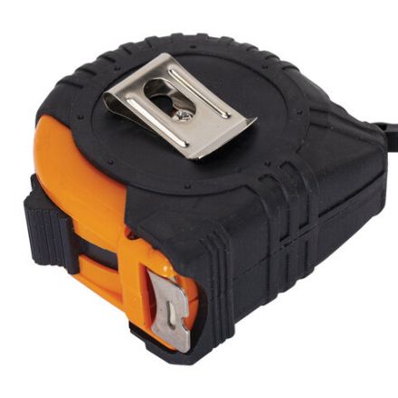 Рулетка измерительная 5 м х 19 мм, обрезиненный корпус, с фиксатором, ГРАНДМАСТЕР Original, 671345