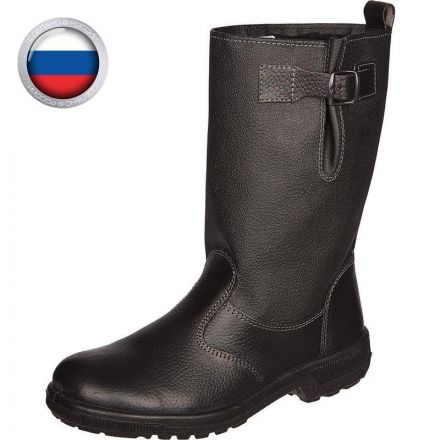 Сапоги утепленные из натуральной кожи/кирзы Профи черные с термопластичным подноском размер 44