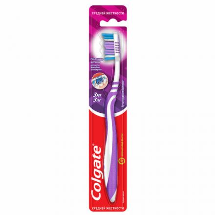 Зубная щетка COLGATE "Зиг заг", средней жесткости, 7610196003544