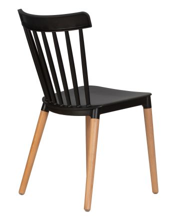 Стул обеденный DOBRIN THEO, ножки светлый бук, цвет черный (B-03)