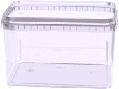 Контейнер 0,5л. прямоугольный с бесцветной крышкой, без ручки  бесцветный