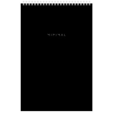 Блокнот БОЛЬШОЙ ФОРМАТ А4 198х297 мм, 80 л., гребень, подложка, клетка, BRAUBERG "Minimal Classic", 116424