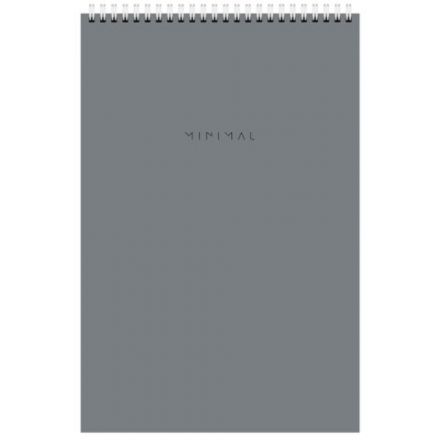 Блокнот БОЛЬШОЙ ФОРМАТ А4 198х297 мм, 80 л., гребень, подложка, клетка, BRAUBERG "Minimal Classic", 116424