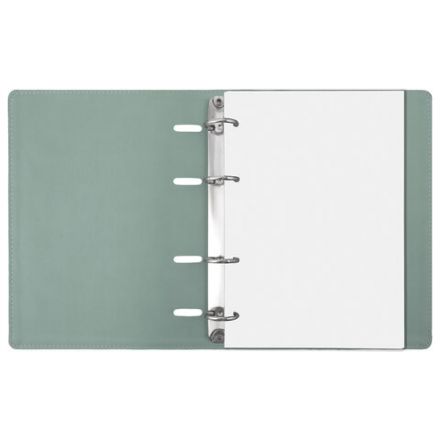 Тетрадь на кольцах А5 (180х220 мм), 120 листов, под кожу, клетка, BRAUBERG "Joy", бирюзовый/серо-голубой, 129993