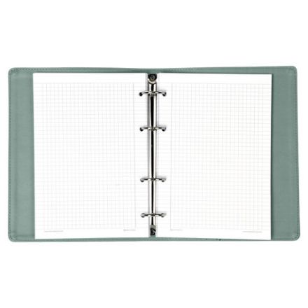 Тетрадь на кольцах А5 (180х220 мм), 120 листов, под кожу, клетка, BRAUBERG "Joy", бирюзовый/серо-голубой, 129993