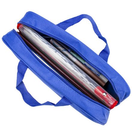 Папка на молнии с ручками STAFF EVERYDAY А4, 1 отделение, полиэстер, 80 мм, синяя, 270740