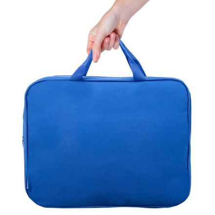 Папка на молнии с ручками STAFF EVERYDAY А4, 1 отделение, полиэстер, 80 мм, синяя, 270740