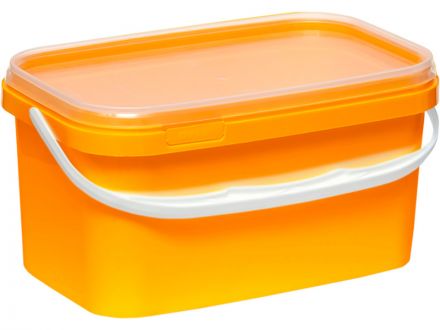 Ведро 2л. прямоугольное, с бесцветной крышкой, с ручкой пластик жёлтый Ведро 2л. прямоугольное, с бесцветной крышкой, с ручкой пластик жёлтый