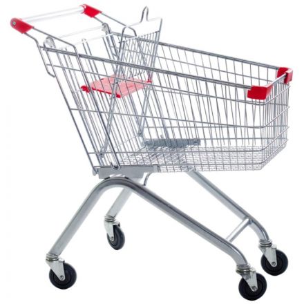 Тележка покупательская MDM_TP-60L покупател. с дет. Сид-ем, цинк/красн Тележка покупательская MDM_TP-60L покупател. с дет. Сид-ем, цинк/красн