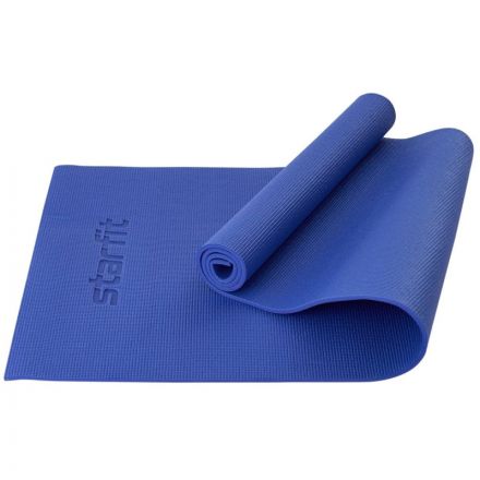 Коврик для йоги STARFIT FM-101 PVC, 0,8 см, 183x61см,темно-син, ЦБ-00001561