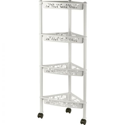 Этажерка PR_Keeplex Light на колесиках 4х секцион. угловая белое облако