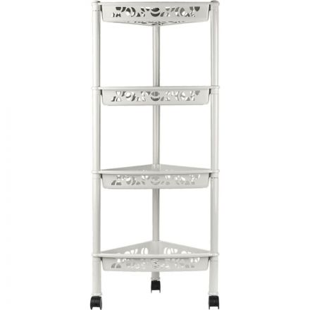Этажерка PR_Keeplex Light на колесиках 4х секцион. угловая белое облако
