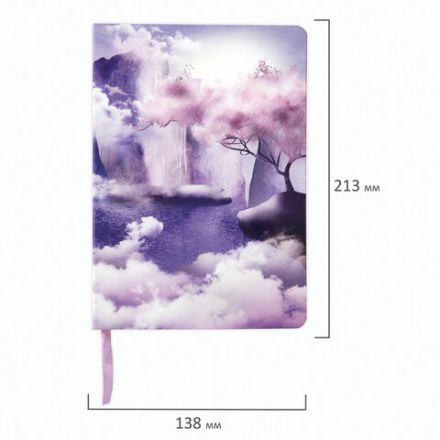 Ежедневник недатированный А5 (138х213 мм), BRAUBERG VISTA, под кожу, гибкий, 136 л., "Paradise", 112017