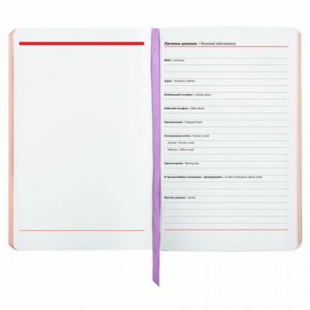 Ежедневник недатированный А5 (138х213 мм), BRAUBERG VISTA, под кожу, гибкий, 136 л., "Paradise", 112017