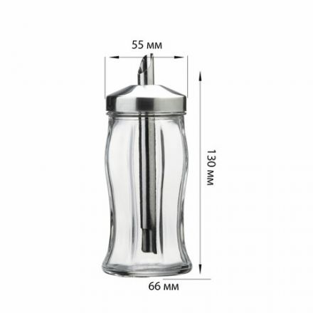 Сахарница с дозатором, объем 260 мл, PASABAHCE "Black&White", фирменная подарочная упаковка, 80078