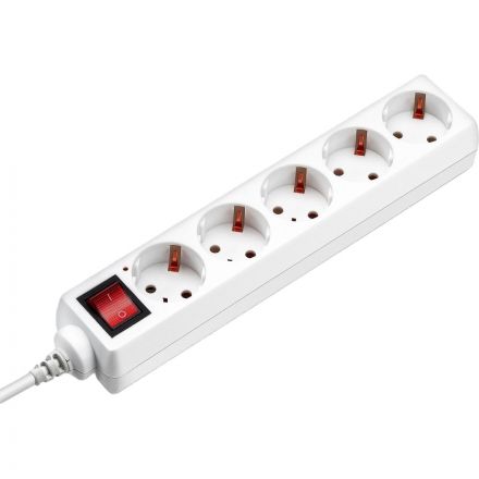 Удлинитель Buro BU-PS5.3/W 3м (5 розеток) белый (пакет ПЭ)