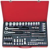 Набор  головок 1/4, 3/8, 1/2,шестигр.,4-32 мм,62предм.KING TONY