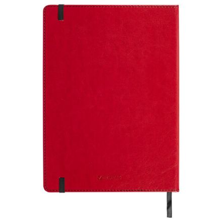 Блокнот БОЛЬШОЙ ФОРМАТ (180х250 мм) B5, BRAUBERG "Office", под кожу 80 л., клетка, красный, 113310