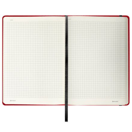 Блокнот БОЛЬШОЙ ФОРМАТ (180х250 мм) B5, BRAUBERG "Office", под кожу 80 л., клетка, красный, 113310