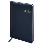 Еженедельник датированный 2026, А5, 145х215 мм, BRAUBERG "Select", балакрон, темно-синий, 117181
