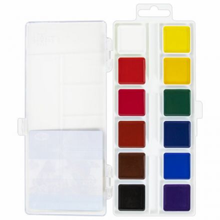 Краски акварельные ГАММА "Классическая", 12 цветов, медовая, пластиковый корпус, европодвес, 1009194