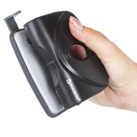 Дырокол BRAUBERG "Original", до 20 листов, черный, 222539