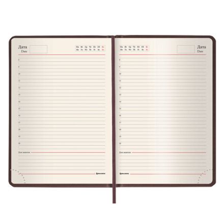 Ежедневник недатированный МАЛЫЙ ФОРМАТ А6, 100х150 мм, BRAUBERG "Iguana", кожзам, 160 л., темно-коричневый, 125105