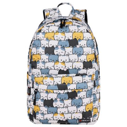 Рюкзак HEIKKI DREAM (ХЕЙКИ) универсальный, c карманом для ноутбука, эргономичный, "Cute Cats", 42х26х14 см, 273849