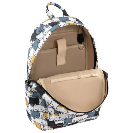 Рюкзак HEIKKI DREAM (ХЕЙКИ) универсальный, c карманом для ноутбука, эргономичный, "Cute Cats", 42х26х14 см, 273849