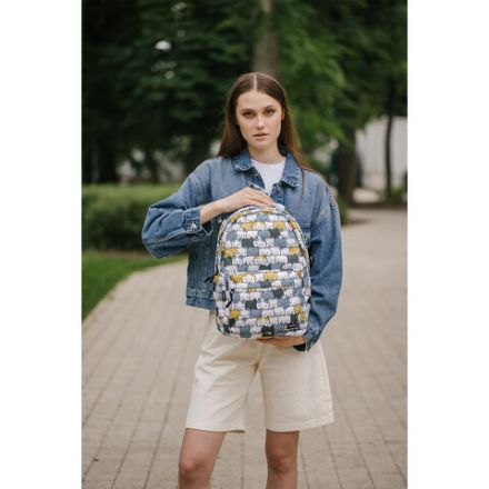 Рюкзак HEIKKI DREAM (ХЕЙКИ) универсальный, c карманом для ноутбука, эргономичный, "Cute Cats", 42х26х14 см, 273849